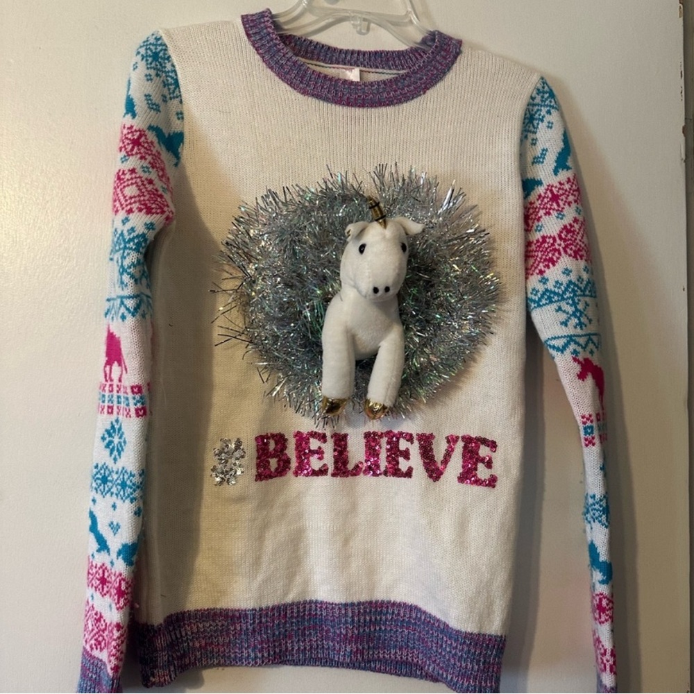 Believe Unicorn Holiday Sweater